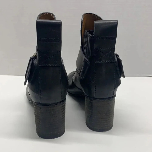 See By Chloe Black Ankle Boots with Gold Buckle - Picture 5 of 12